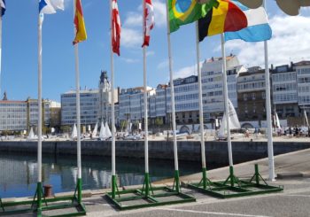 CVT – Il guidone del Circolo della Vela Talamone è arrivato a La Coruña  Per Savorani e Milone primo giorno di allenamento su ITA 31247